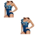 thumbnail image 1 of Eigraketly Bañador de mujer, bañador estampado de un solo hombro, traje de baño para piscina, playa, vacaciones, Patchwork, ropa de playa encantadora Type1 NO1 Eigraketly CBP218325, 1 of 6