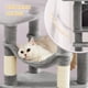 thumbnail image 5 of Feandrea Rascador para gato Árbol para Gatos, Torre de Gatos, Altura 112 cm, 4 Postes, 2 Plataformas, 1 Cueva, 1 Hamaca, 2 Pompones, Gris Claro, 5 of 6