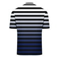 thumbnail image 4 of WRKEKC Men's Casual Short Sleeve Shirts Classic Striped Printed Button-Front Crew Neck Top for Men Fashion Daily Wear and Casual Gatherings, 4 of 5