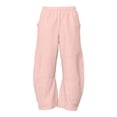 thumbnail image 5 of Hurxie Women’s Hiking Cargo Pants – Lightweight Wide Leg Outdoor Pants with Pockets, High Waisted Drawstring Streetwear Pink,S, 5 of 7