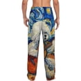 thumbnail image 3 of Daiia Dog Guitar Starry Night Men's Sleep Pant with Pockets and Drawstring,Pajama Pants-Small, 3 of 9