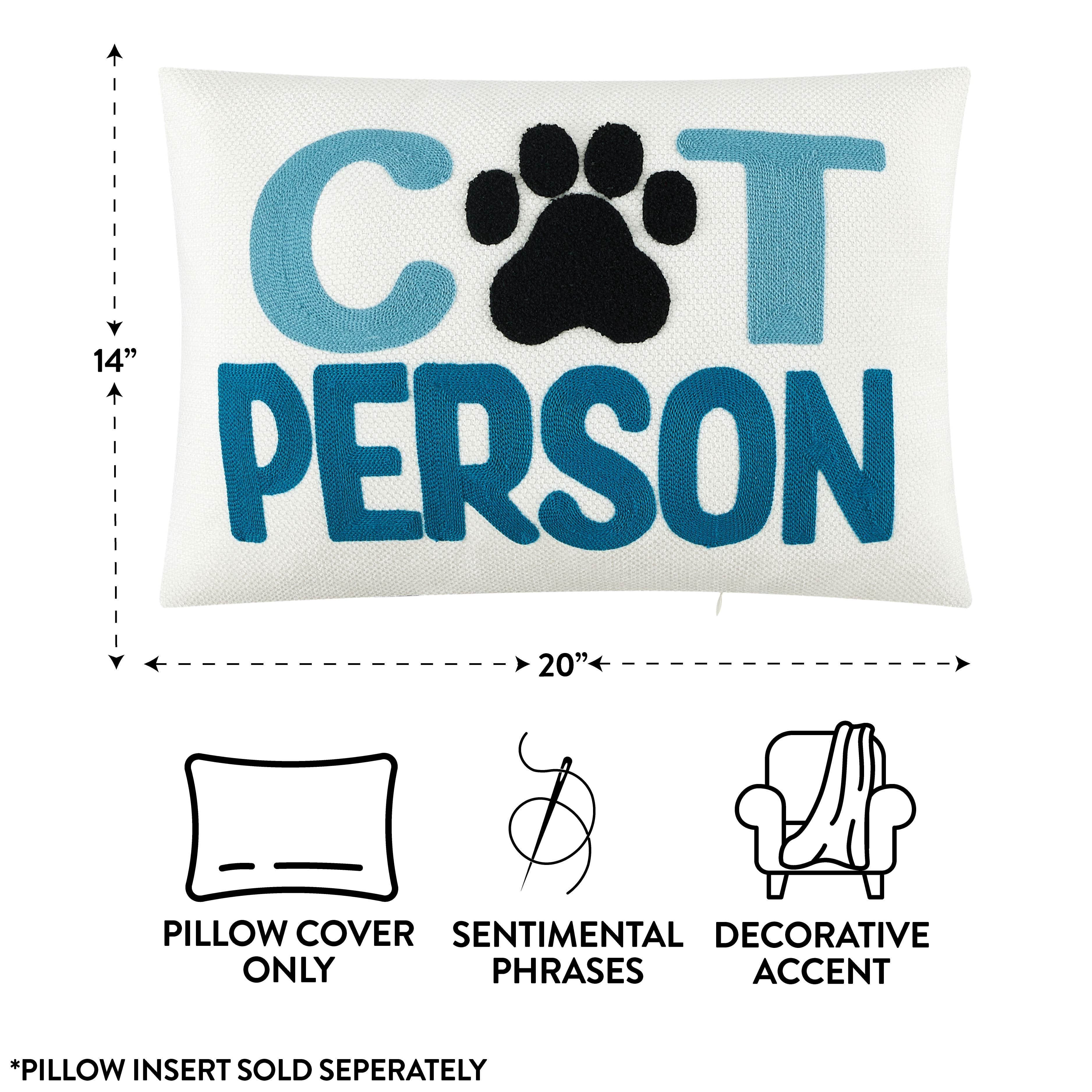 Mainstays 14"x20" Cat Person Decorative Throw Pillow Cover