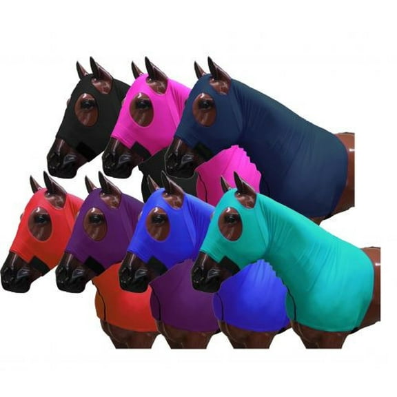 Showman Breathable Lycra Hood w/ Zipper Neck (Black, Small)