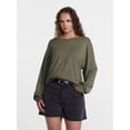 thumbnail image 2 of Scenario Women's Oversized Tee with Long Sleeves, Sizes XS-XXXL, 2 of 6