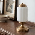 thumbnail image 2 of SUNMORY Gold Table Lamps with White Glass Shade, Elegant Brass Base Desk Lamp, Warm 2700K Ambient Light for Bedroom, Living Room, Nightstand, Entryway, Classic Home Decor, 2 of 11