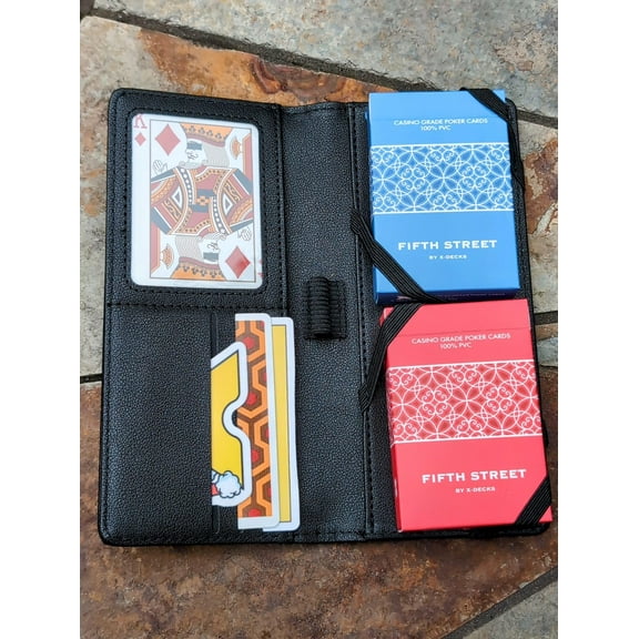 Classic Black 2 Poker Deck Wallet Carrying Case by Cardware
