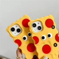 thumbnail image 5 of Funda de silicona suave ultra gruesa con para Apple Color de dibujos animados 3D Lindo Encantador Divertido Adorable Kawaii Niños Niñas Niños (pizza amarilla, para iPhone 13 Pro), 5 of 5