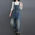 thumbnail image 4 of JNGSA Jumpsuits for Women,Women's Denim Jumpsuit with Pocket Button Loose Denim Jumpsuit Jean Pants Strap Pants Loose Jumpsuit for Women Baggy, 4 of 7