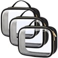 thumbnail image 1 of Neceser PACKISM aprobado por la TSA transparente con asa, paquete de 3, negro, 1 of 7