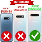Samsung Galaxy S10 Plus Case, [NOT FIT S10E/ S10 / S10 LITE] Case, With [Tempered Glass Screen Protector Included], STARSHOP Drop Protection Ring Kickstand Cover- Red