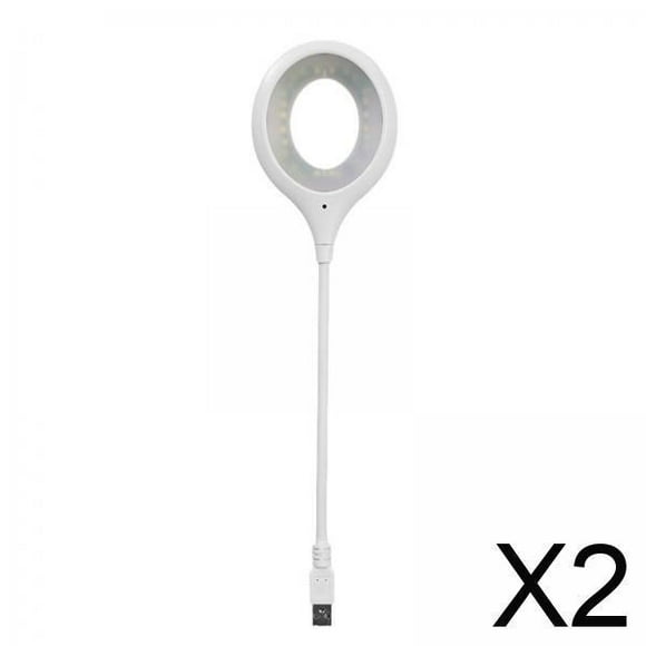 2xLámpara LED Regulable Compacta Con Luz LED USB Activada Por Voz Para Trabajo En Ordenador Y PC