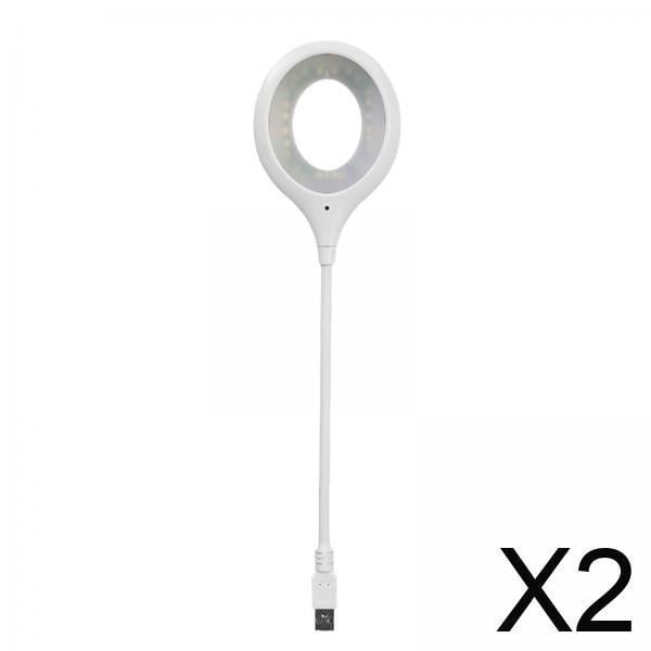2xLámpara LED Regulable Compacta Con Luz LED USB Activada Por Voz Para Trabajo En Ordenador Y PC