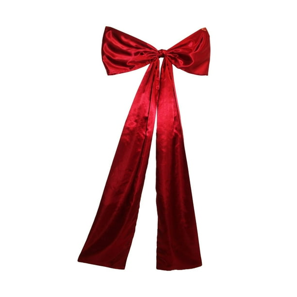 Lazo grande de cinta navideña Strade Fareast Limited para puerta color rojo clásico 120 cm x 50 cm