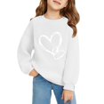 thumbnail image 5 of UACY Girls Preppy Heart Sweatshirts Cute Oversized Pullover Kid Valentines Day Graphic Crewneck Athletic Sweaters with Pocket ﻿ (White, 13-14 Years), 5 of 8