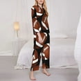 thumbnail image 4 of Bingfone Womens Pajama Sets Brown Football On Black Print,Long Sleeve Loungewear Pajamas Set-Xx-Large, 4 of 9