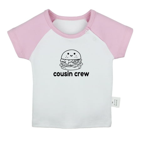 

Cousin Crew & Hamburger Image Print T shirt For Baby Newborn Babies T-shirts Infant Tops 0-24M Kids Graphic Tees Clothing (Short Pink Raglan T-shirt 12-18 Months)
