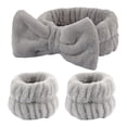 thumbnail image 2 of Fiudx Bandas de Muñecas, Corales de Vellón Coral, Bandas de Cabello de Franela Suave, Ideales de Lavado Facial y Yoga, Artículos Esenciales Diarios de Niñas, Juego Reutilizable de 3 Piezas, 2 of 2