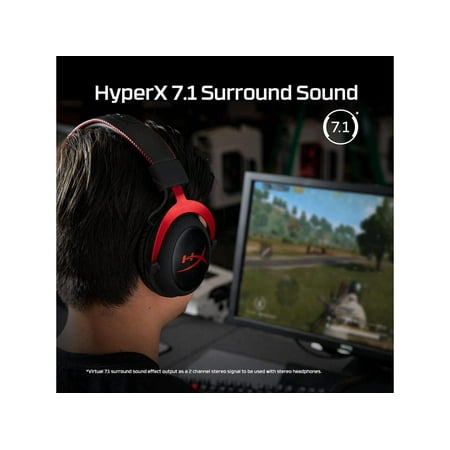 HyperX - Cloud II Wired Gaming Headset for PC, Xbox X|S, Xbox One, PS5, PS4, Nintendo Switch, and Mobile - Black/Red