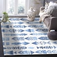 thumbnail image 5 of Area Rugs 5x7 Ft Bohemia Abstract Ethnic Style Blue Arrows Texture Non-Slip Washable Rug Indoor Rug Floor Mats Non Shedding Carpet for Living Room Bedroom Dining Room Home Decor, 5 of 8