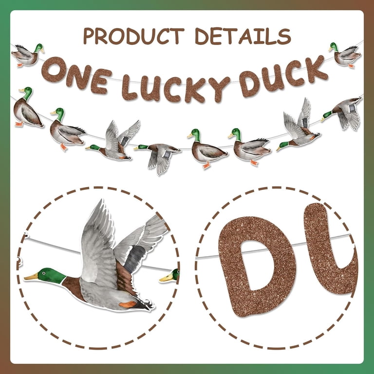 One Lucky Duck Birthday Party - First Birthday Decal - Birthday Party  Backdrop - Happy 1st Birthday for Balloon Arch - Hunting Theme - Etsy FYSUIMU One Lucky Duck First Birthday デカール マガモの背景 パーティーステッカー 動物テーマ