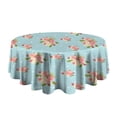 thumbnail image 5 of Pioneer Flower Floral Print Pattern Round Tablecloth 60"x60",Wrinkle Wipeable Table Cloth for Kitchen Dining Room Picnic Patio Party, 5 of 6
