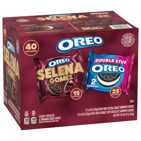 Selena Gomez & OREO Double Stuf Cookies Variety Pack, 1.02 Ounce (40 Count)