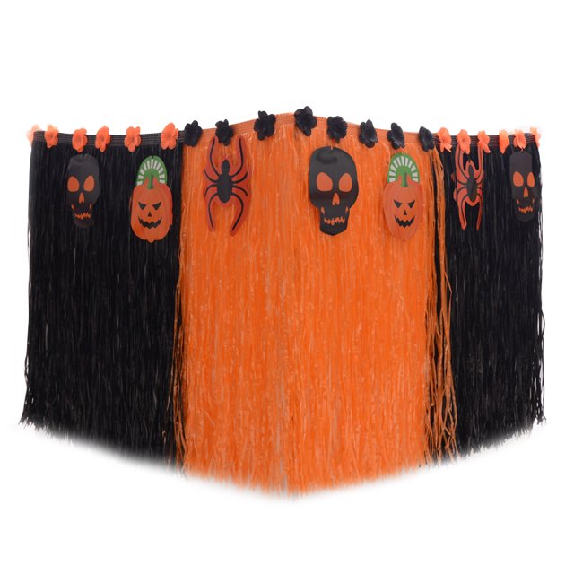 276x75CM Falda de mesa de fiesta de Halloween Falda de escritorio de plástico para decoración de fiestas (Halloween Tipo A)