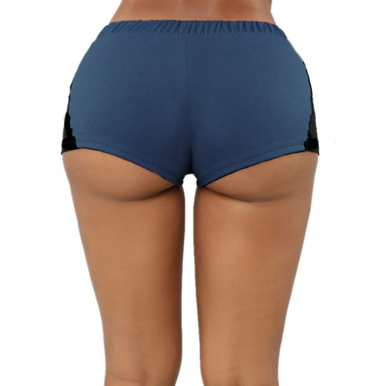 Women Oil Shiny Glossy Boxer Shorts Panties Yoga Underwear Opaque Short  Leggings