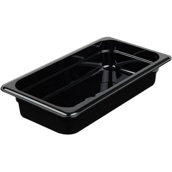 TrueCraftware- Third Size 2-1/2” Deep Food Pan Polycarbonate Black Color- Food Storage Containers Plastic Food Pan Restaurant Commercial Hotel Pans for Food Prep Fruits Vegetables Beans Corns