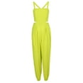 thumbnail image 2 of adviicd Sweatpants Women Short Sleeve Summer Casual V Neck Elastic Waist Wide Leg Cropped Pant Jumpsuits Rompers Yellow XXL, 2 of 5