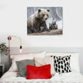 thumbnail image 4 of Nawypu Grizzly Bear Wall Art Decor: Grey Bear Mama and Cubs Framed Pictures Woodland Animal Poster Snowy Winter Canvas Prints for Baby Kids Room Nursery Cabin Decorations Birthday Christmas Gift, 4 of 4