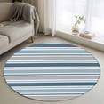 thumbnail image 5 of Rectangle Rug 4ft Area Rug, Gray Blue Stripes Area Rugs for Living Room Bedroom, Geometric Horizontal Stripes Floor Mat Non-Slip Non-Shedding Carpet Indoor Accent Rugs, 5 of 9