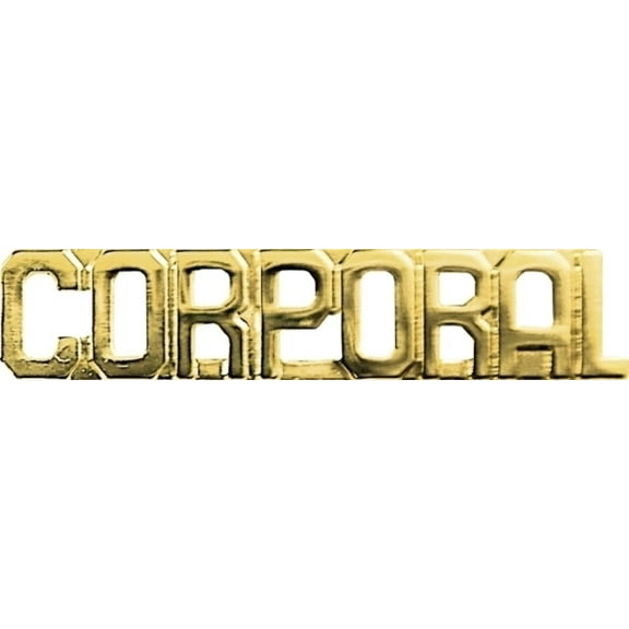 Hero's Pride CORPORAL Die Struck Letters, Gold Finish, 3/8" High, Pair with Clutch Backs