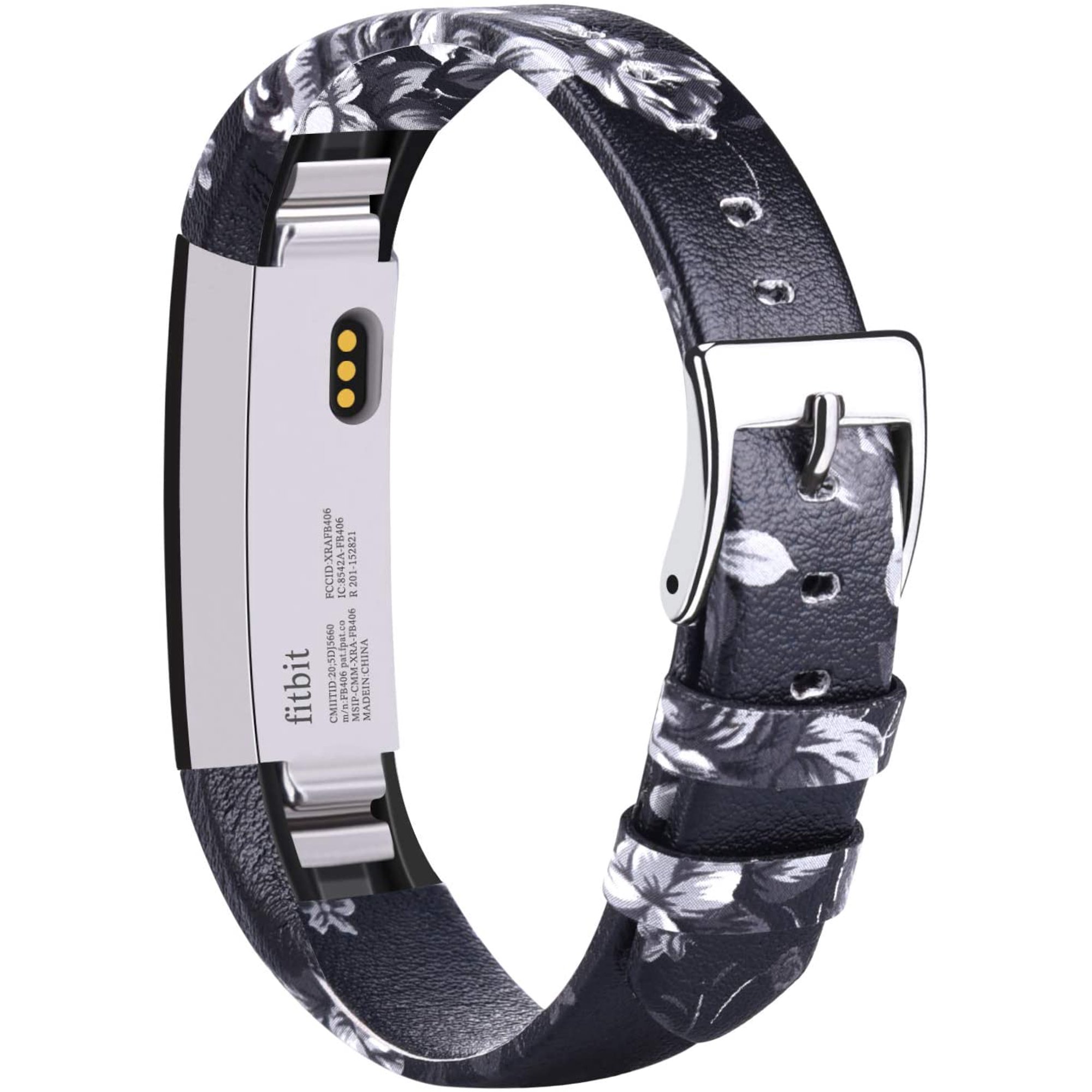 Atup Leather Band Compatible For Fitbit Alta Hr Bands And Fitbit Alta Band Strap 003 Floral Gray Walmart Canada