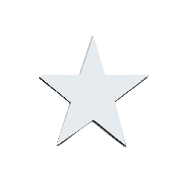 Bewildely Calcomanías decorativas espejo 3D pegatinas acrílicas para pared póster superficie calcomanía de pared forma de estrella papel Decoración del hogar