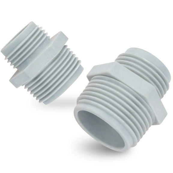 Green Expert Plastic Adapter Kit 1" NPT Male to 3/4" GHT Male for Water Pumps and Hoses Easy Connection Well Pump Connector Accessory Replacement, 2PCS