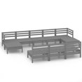 thumbnail image 2 of vidaXL 10 Piece Garden Lounge Set Grey Solid Wood Pine, 2 of 8