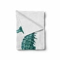 thumbnail image 2 of Seahorse Soft Flannel Fleece Throw Blanket, Watercolor Inspired Retro Artwork of 2 Seahorse, Cozy Plush for Indoor and Outdoor Use, 70" x 90", Pale Coffee Royal Blue, by Ambesonne, 2 of 6