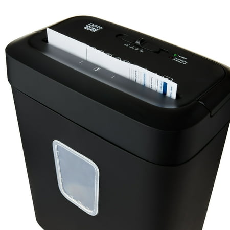 Pen Gear 6-Sheet Cross-Cut Paper/Credit Card Shredder with 3.7 Gallon Bin, Black, Home & Office Use