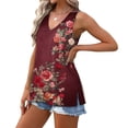 thumbnail image 5 of UPPADA Women's Summer Tank Tops V Neck Lace Up Front Tees Shirts Sleeveless Loose Fit Comfy Shirts Beach Outfits Multicolor,2XL, 5 of 8