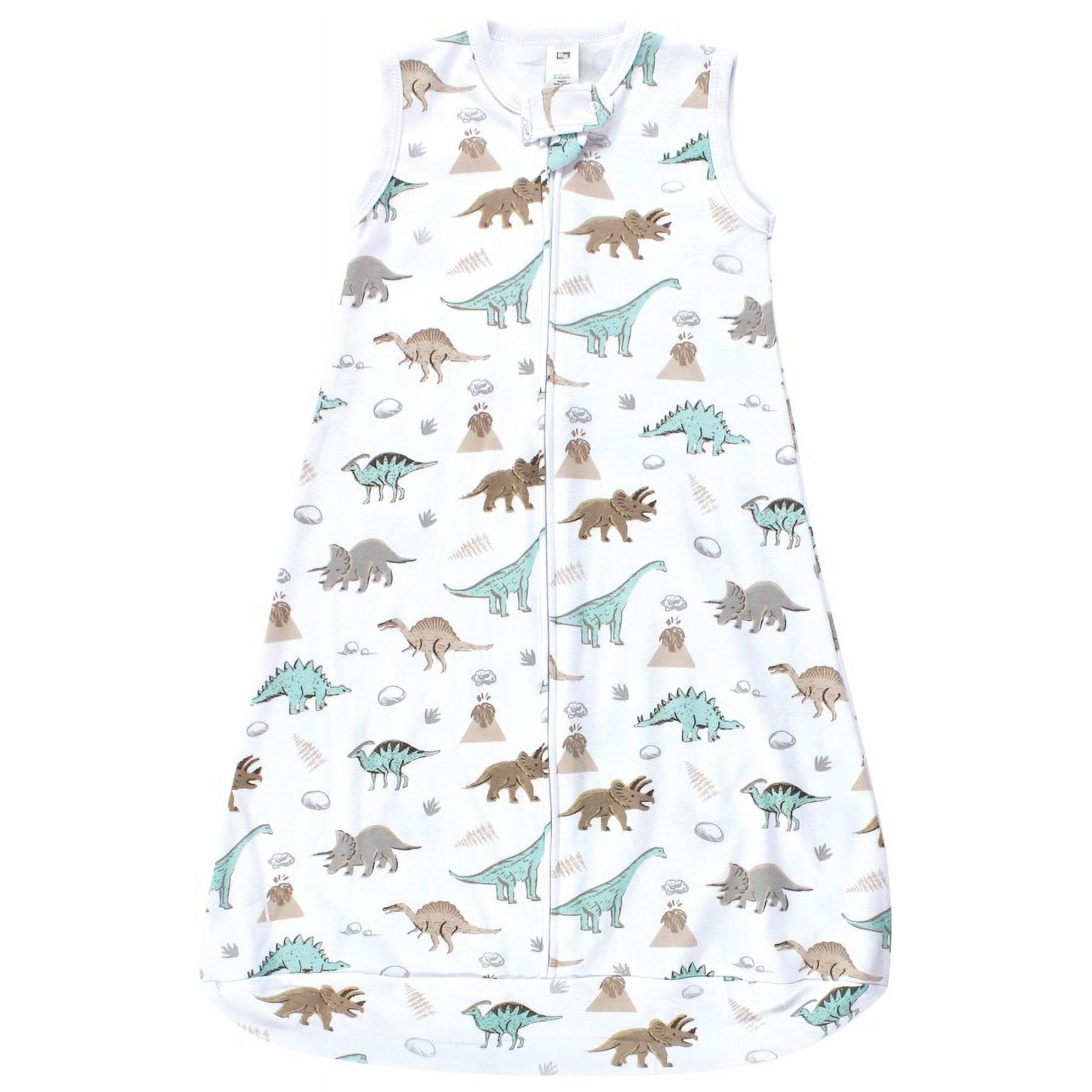 Hudson Baby Cotton Long-Sleeve Wearable Sleeping Bag, Sack, Blanket, Dino Blast Sleeveless, 12-18 Months