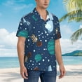 thumbnail image 5 of Kll Men'S Hawaiian Shirt Short Sleeve Button Down Beach Shirts-Alpaca Astronaut In Space, 5 of 8