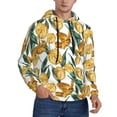 thumbnail image 2 of Pofeuu Yellow Tulips Print Mens Casual Hooded Collar Drawstring Hoodies Pullover Sweatshirts Casual Long Sleeve Shirts-XX-Large, 2 of 7