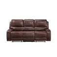 thumbnail image 2 of Bowery Hill Contemporary Brown Faux Leather Manual Recliner Sofa, 2 of 10