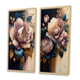 thumbnail image 3 of Designart "Pink and Blue Roses in Decadent Display I" Rose Framed Wall Art Set Of 2 - Pink Floral Frame Gallery Set For Office Decor, 3 of 7