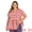 Red, variant on DARING DIVA Women's Plus Gingham Notch V Neck Blouse Babydoll Peplum Top 1X Black