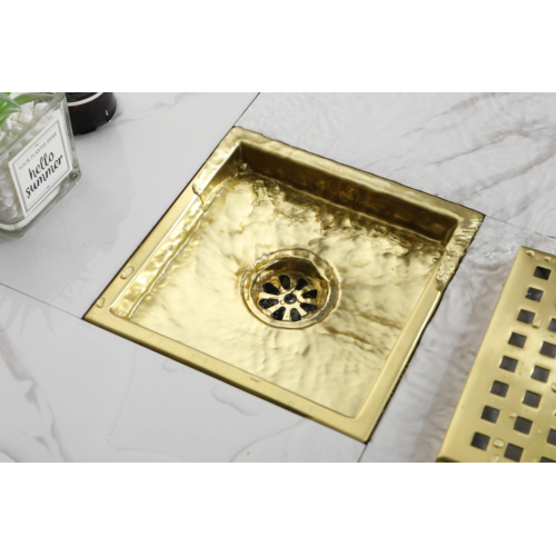 8 Inch Square Shower Drain - 304 Stainless Steel, Removable Grate With Hair Strainer, Center Drain For Bathroom