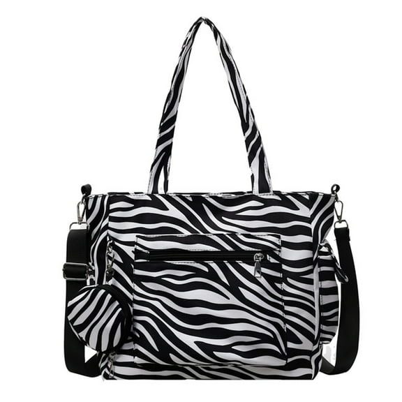 Womens PU Crossbody Bag Shoulder Bag Large Capacity Handbag Zebras Print Messenger Bag Simple Commuting Bag