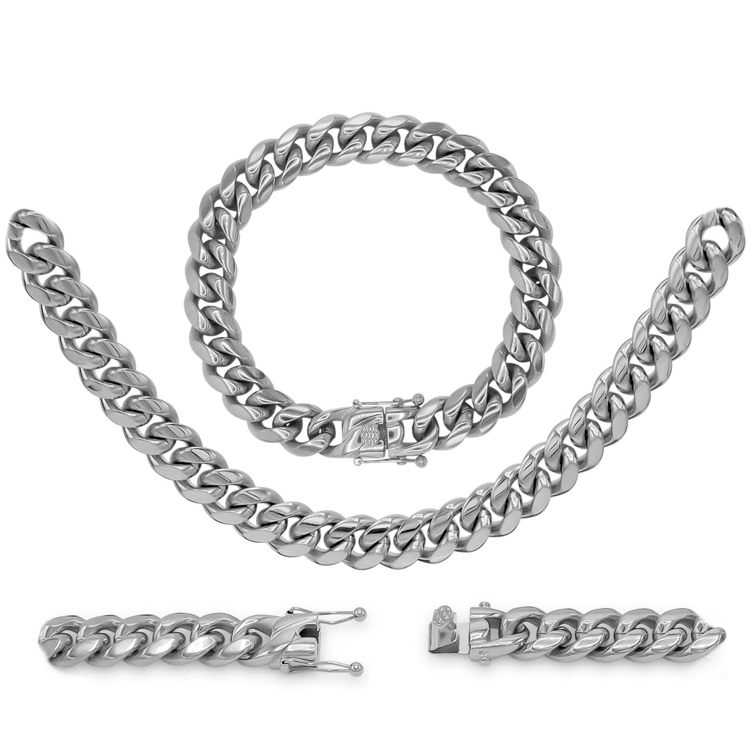 with Secure Lobster Lock Clasp Solid 925 Sterling Silver 5.4mm Beveled Oval Cable Chain Necklace 