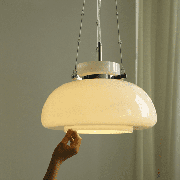 Arturesthome Mid-Century Modern Bauhaus Dome Glass Pendant Light